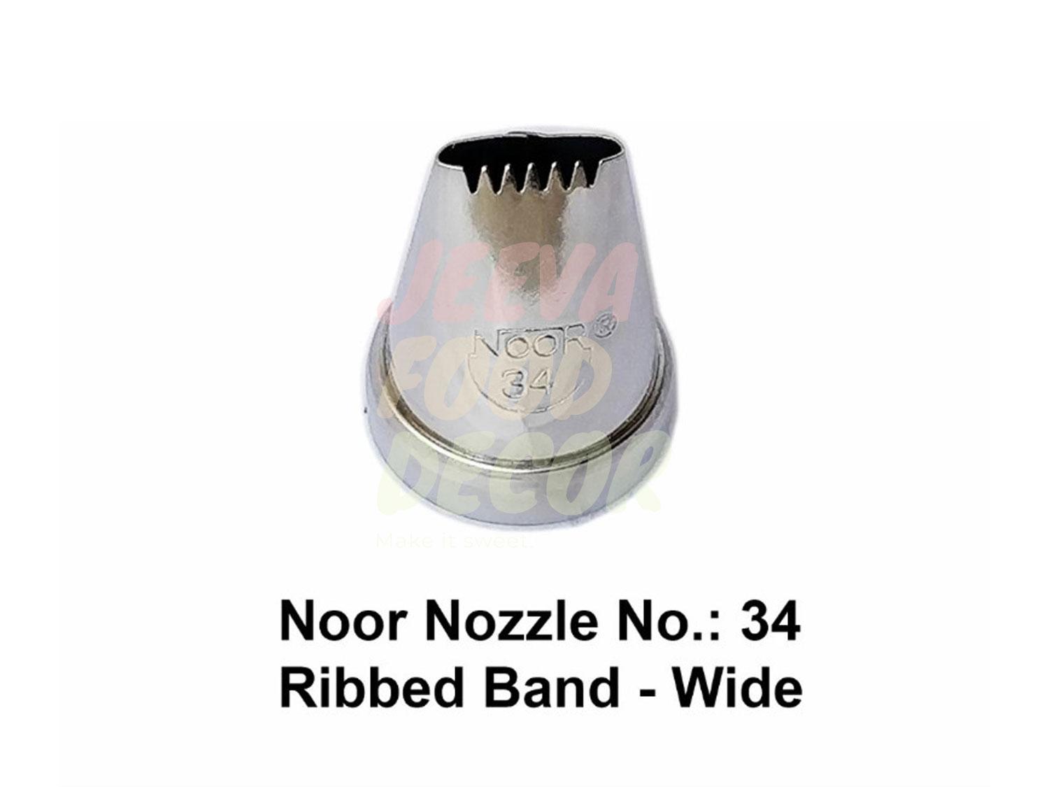 Noor 34 Ribbed Band - Wide Piping Nozzles Stainless Steel