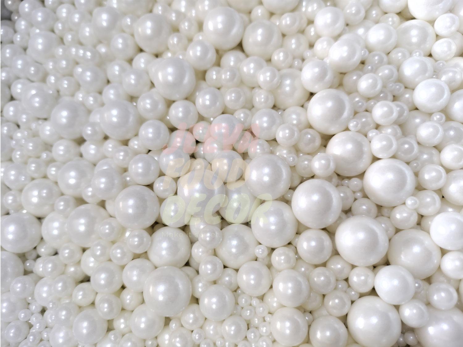 White Balls Sprinkles / White Pearl (85 gm)