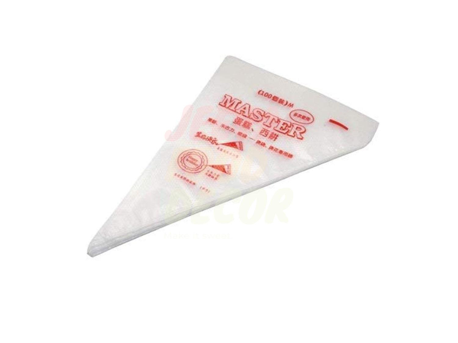 Disposable Polythene Icing Piping Bags - 100 Piece 24 X 34 cm (Big)