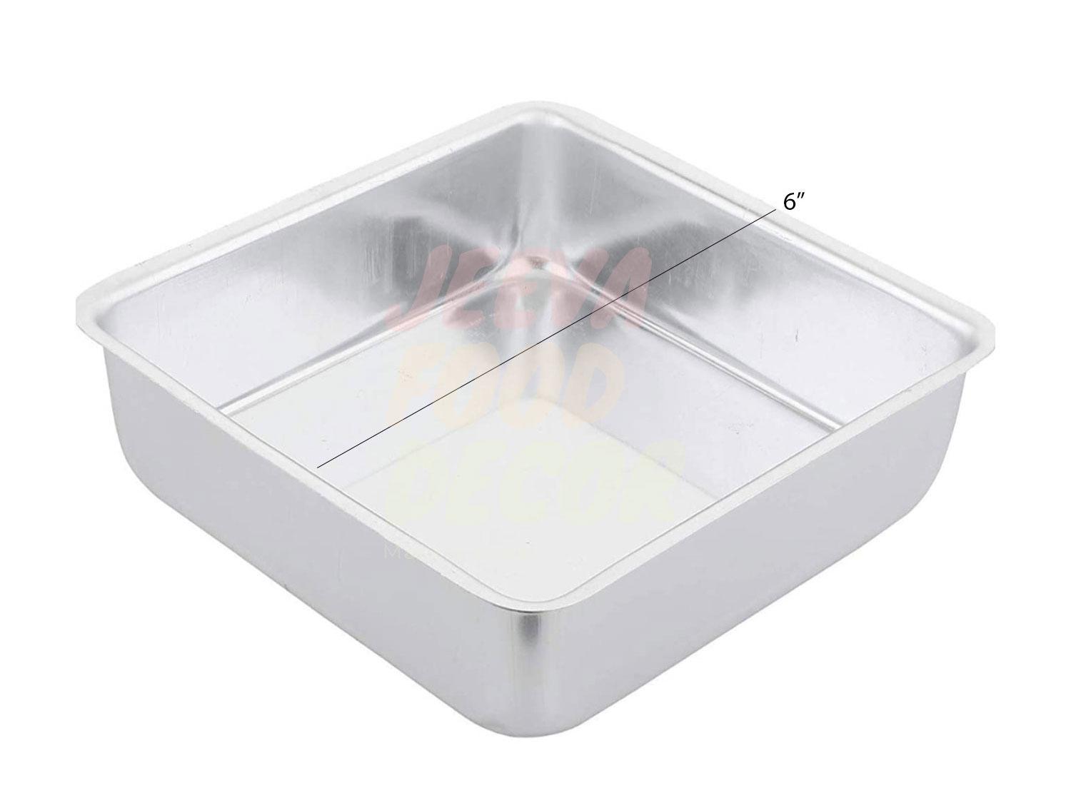 Aluminium Square Cake Mould Pan - 6 Inch