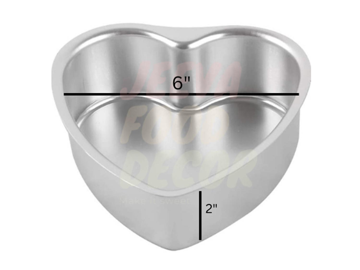 Aluminium Heart Cake Mould Pan - 6 X 2 Inch