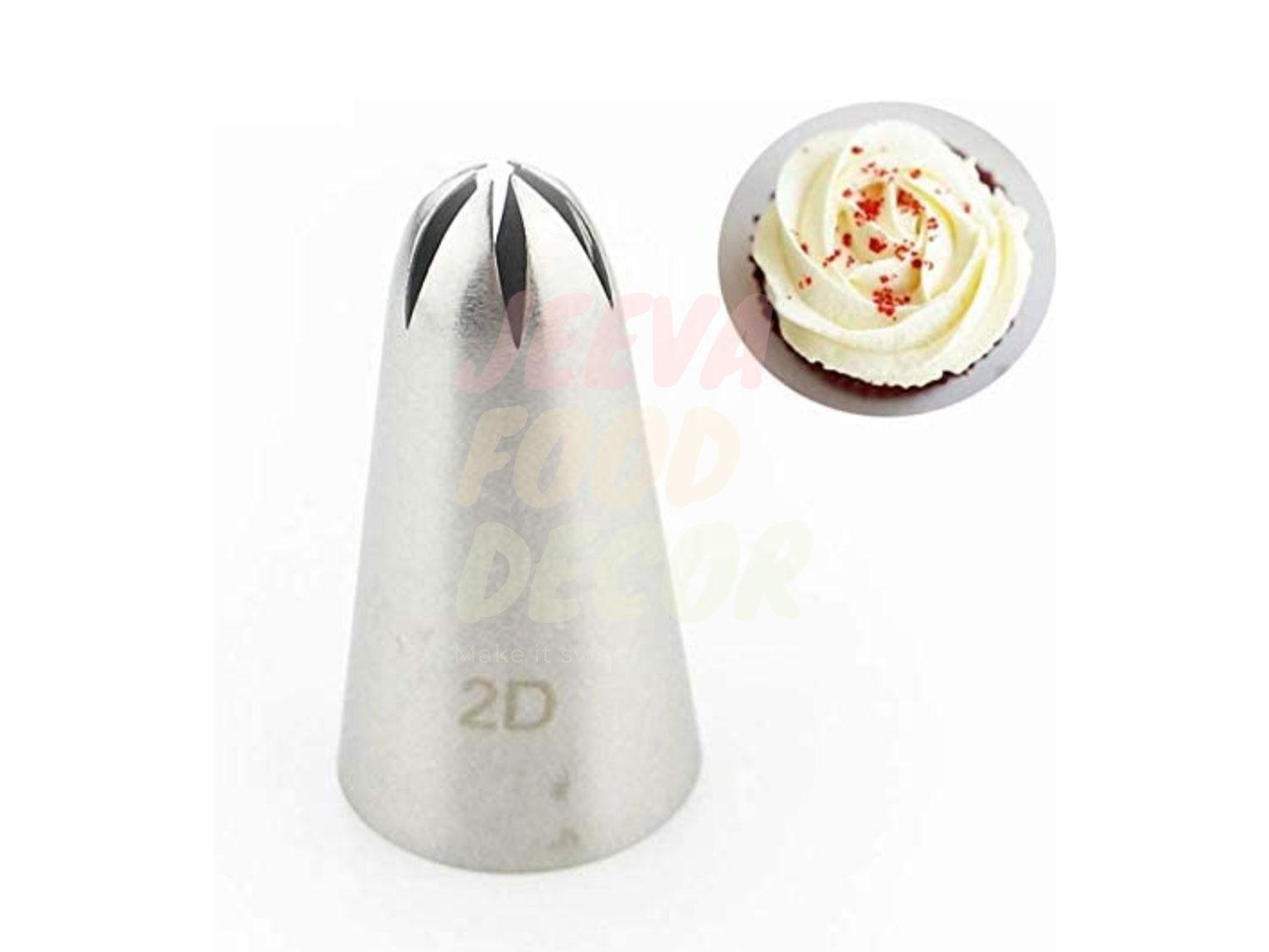 2D Cream Rose Flower Piping Nozzles Stainless Steel